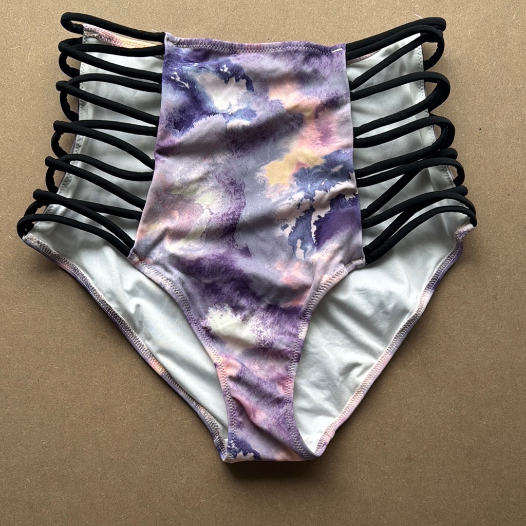 Womens Tie-Dye High-Waisted Swimsuit Bottoms
